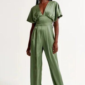 M Abercrombie and Fitch Silk Green Jumpsuit NWT